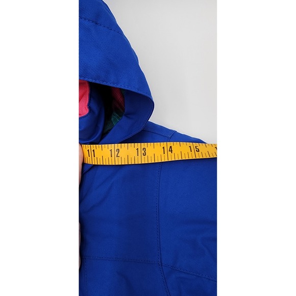 Burton Girls Lynx JK Ski Snowboard Jacket Royal Blue Plaid Lined Size L 14-16 - Picture 13 of 16